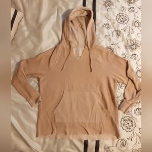 Aerie Distressed Beige Hoodie